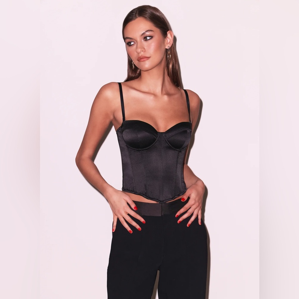 Fleur du Mal Hamptona bustier black XS silk